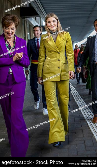 Crown Princess Elisabeth of Belgium arrives at the Princess Elisabeth Childrens Hospital in Gent, on December 20, 2023, for a visit and which she opened in 2011
