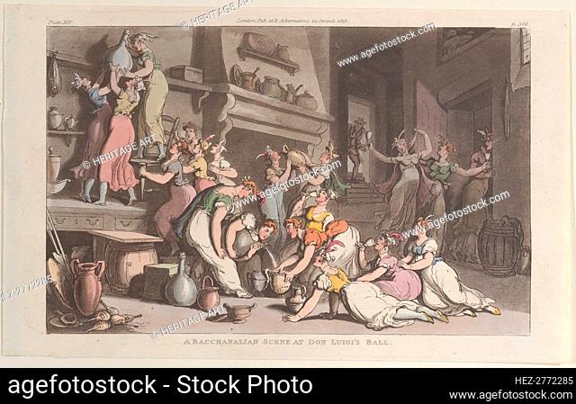 A Bacchanalian Scene at Don Luigi's Ball, from Naples and the Campagna Felice: in.., June 1, 1815. Creator: Thomas Rowlandson