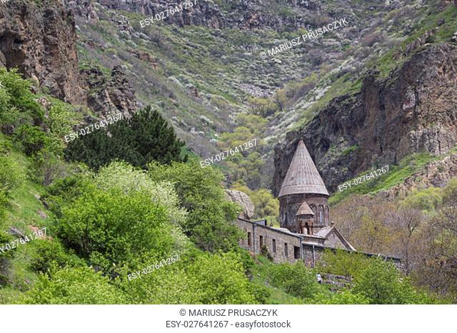 Monastery of Geghard, unique architectural construction in the Kotayk province of Armenia. UNESCO World Heritage