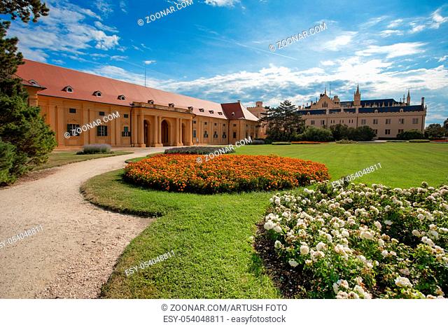 Famous State chateau Lednice, UNESCO World Heritage, South Moravia, Czech Republic