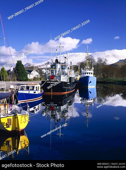 Caledonian Canal reflections, Corpack, Highland Region, Scotland