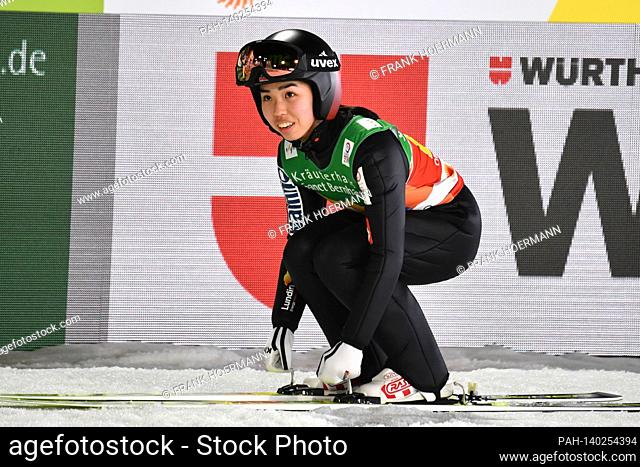 Thea Minyan BJOERSETH (NOR), action, single action, single image, cut out, whole body shot, whole figure. Ski Jumping Women Normal Hill Team