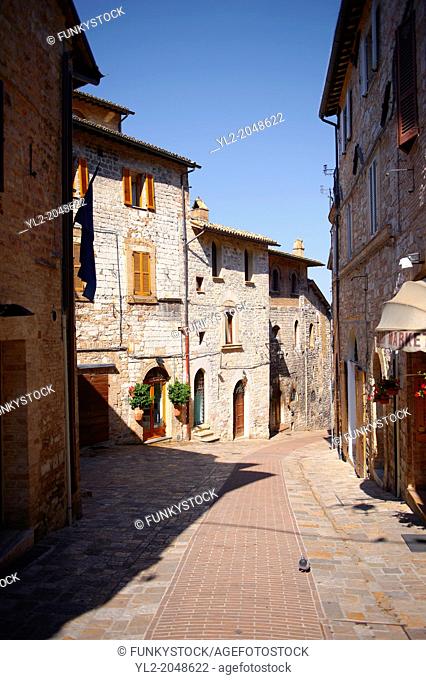 Medieval streets of Assisi Italy