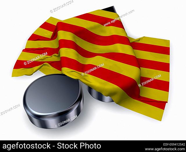 musiknote und flagge von katalonien - 3d rendering