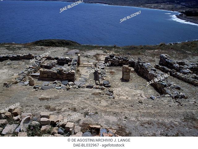 Remains of the archaeological site of Tripitos, Sitia, Crete, Greece. Hellenistic civilisation, 4th-1st century BC