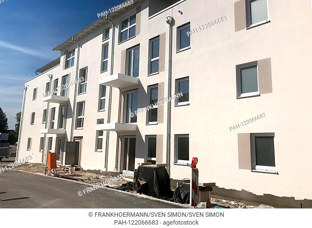 Residential house before completion. Construction industry, newly built apartment, new housing in Grafing Kreis Ebersberg