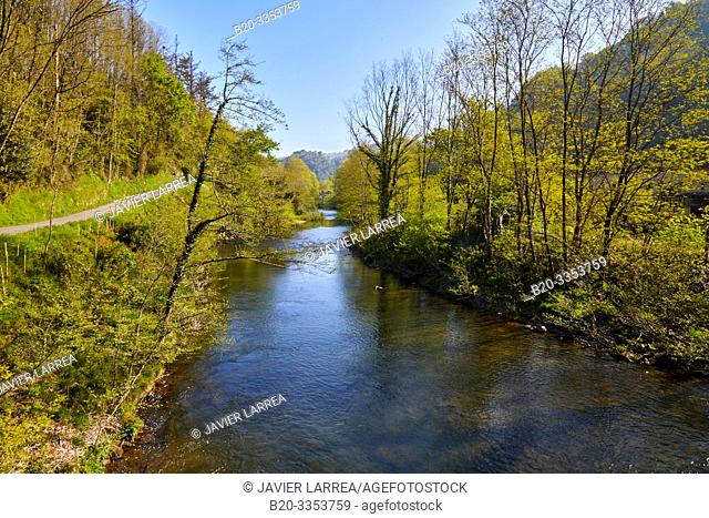 Urumea River, Ereñotzu Auzoa, Hernani, Gipuzkoa, Basque Country, Spain