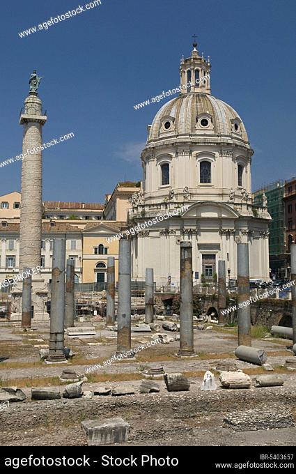 Church Santissimo Nome Di Maria, Foro Traiano, Colonna Traiano, Trajan's Column, Rome, Lazio, Italy, Europe