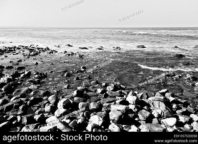 blur in south africa  sky ocean  tsitsikamma reserve nature and rocks