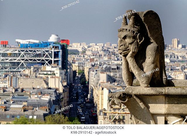 Gargoyles, Notre Dame Cathedral, Paris, France