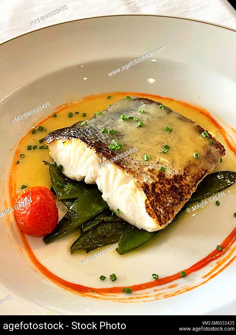 Cod loin with vegetables. Spain