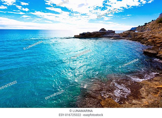 Moraira Cala Andrago beach in Teulada Alicante at Mediterranean Spain