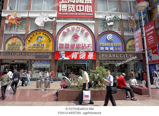 road, shopping, nanjing, china, person, people