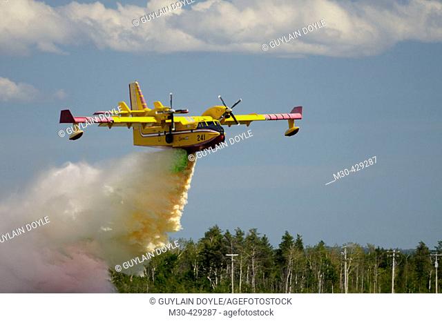 Canadair waterbomber during airshow. Bagotville military base, Quebec, Canada
