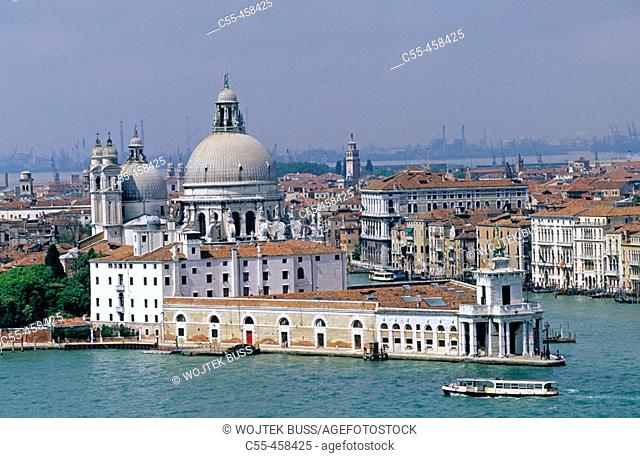 Punta della Dogana and Santa Maria della Salute, Venice. Veneto, Italy