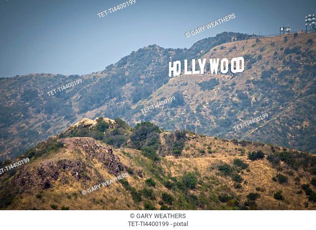 USA, California, Los Angeles, Hollywood sign on hill