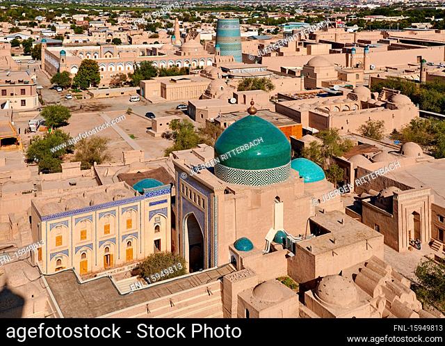 City view, Itchan-Kala, Xiva, Uzbekistan, Asia