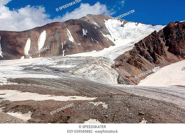 Mountain landscape of glacier. Tien Shan, Kirghizia