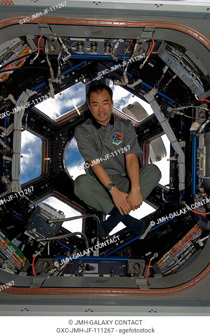 Japan Aerospace Exploration Agency (JAXA) astronaut Soichi Noguchi, Expedition 22 flight engineer, poses for a photo near the windows in the newly-installed...