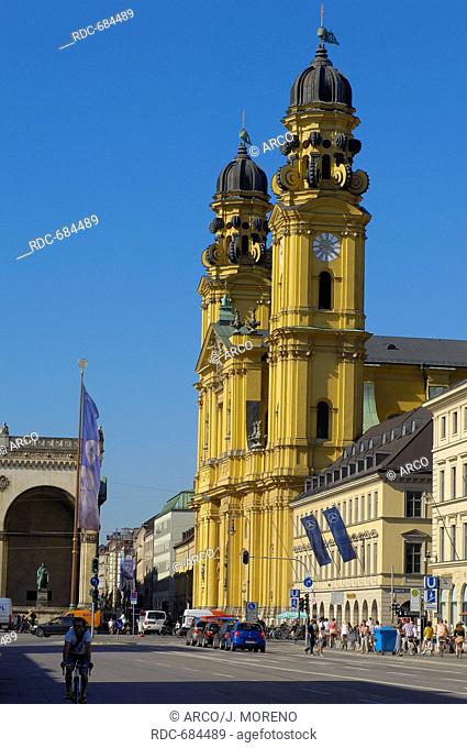 Munich, Theatinerkirche, St Cajetan church, Odeonsplatz, Odeons Square, Bavaria, Germany, Europe