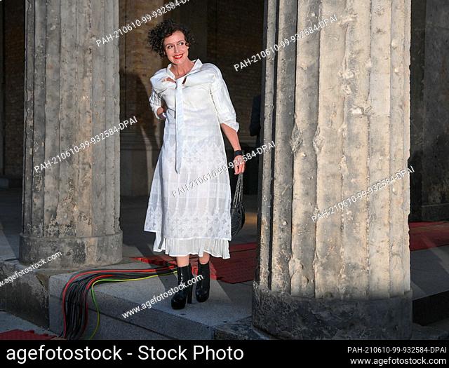 09 June 2021, Berlin: Maria Schrader arrives at the opening night of the 71st International Film Festival at the open-air cinema Museum Island for screening of...