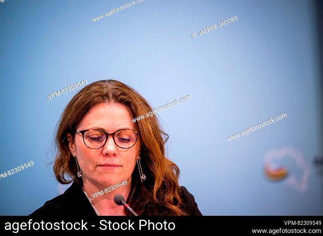 OECD's Gillian Dorner pictured during a Press moment from the OECD, presenting the new OECD report on Belgium's Covid policy during the corona virus pandemic