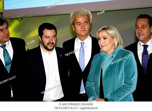 Matteo Salvini, Marine Le Pen, Geert Wilders, Heinz-Christian Strache
