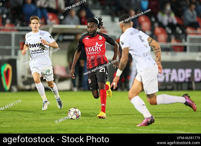 Seraing's Junior Marsoni Sambu pictured in action during a soccer match between RFC Seraing and KV Oostende, Saturday 08 October 2022 in Seraing