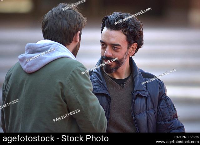ROME, ITALY - OCTOBER 17: Mario De Lillo and Nicolo` De Devitiis attend the red carpet of the movie ""Puffins"" during the 19th Alice Nella Città 2021 at...
