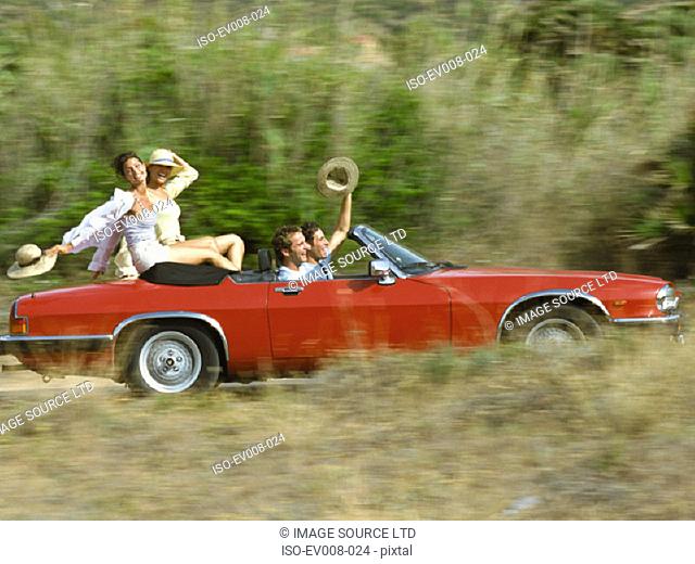 People in convertible