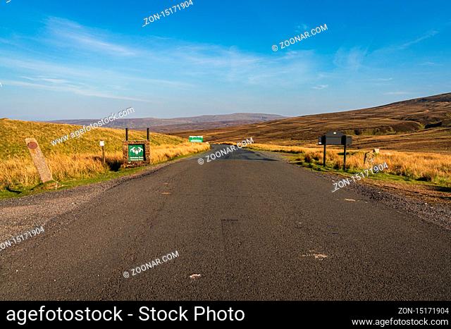 Near Nateby, North Yorkshire, England, UK - May 14, 2019: The welcome signs to Richmondshire and the Yorkshire Dales on the B6270 road