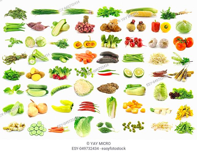 Vegetable collection isolated on a white background