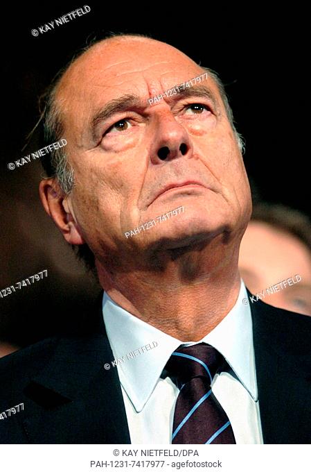 (dpa) - French President Jacques Chirac looks concentrated as he attends the public presentation of the new Airbus A380, the world's largest passenger aircraft