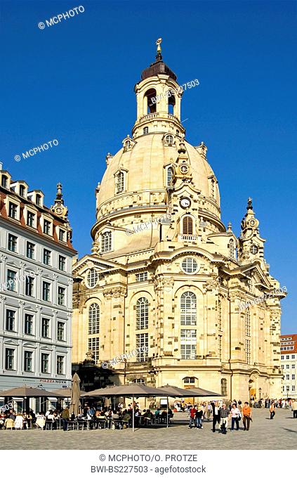 the Frauenkirche, the main landmark in the old town of Dresden, Germany, Saxony, Dresden