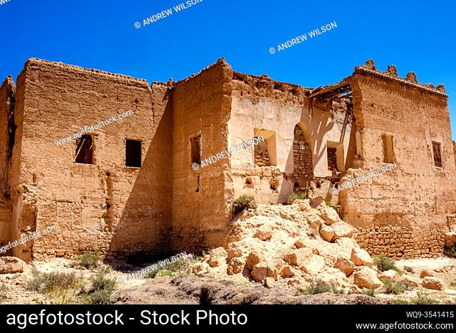 Glaoui Kasbah left to ruin in Taliwine territory Morocco, North Africa