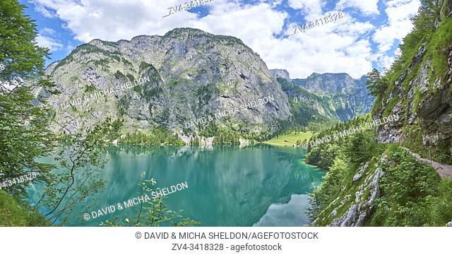 Landscape of the Obersee lake, Berchtesgadener Land, Bavaria, Germany, Europe