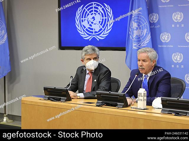 United Nations, New York, USA, June 24, 2021 - Felipe Carlos Sola, Minister of Foreign Affairs of the Republic of Argentina, along with Daniel Fernando Filmus
