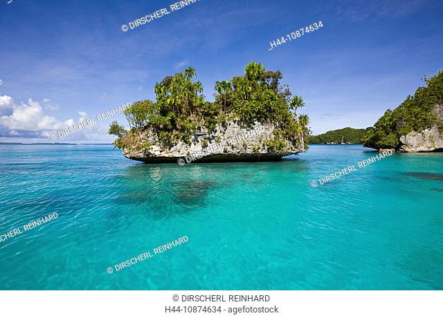 Felseninsel in den Rock Islands, Mikronesien, Palau, Rock Islands of Palau, Micronesia, Palau