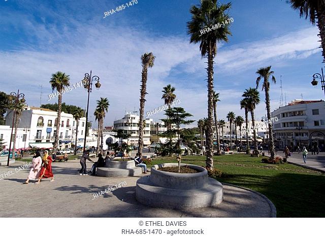 Grand Socco, centre of old city, near the Medina, and site of the Roman Forum, Tangiers, Morocco, North Africa, Africa