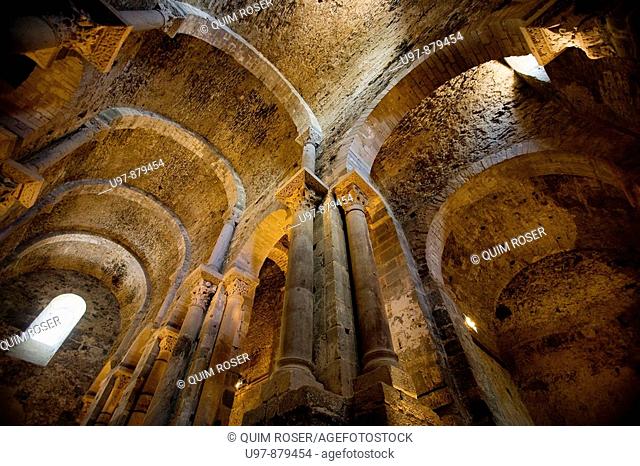 Sant Pere de Rodes Romanic Monastery, Port de la Selva, Emporda, Cap de Creus, Girona Province, Catalonia, Spain