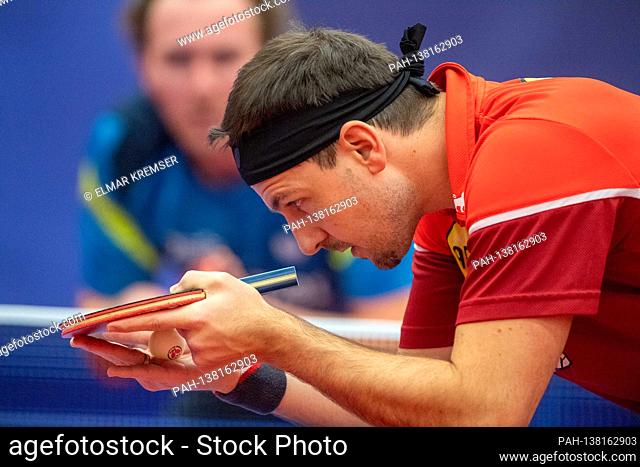 Timo BOLL (GER), action, indication, preliminary round, Borussia DÃ-sseldorf (GER) - De Boer Taverzo (NED), table tennis