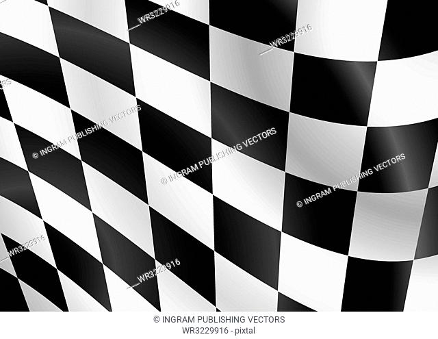 Abstract checkered flag flapping in the wind ideal background
