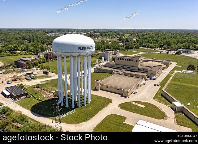 Flint, Michigan - The Flint Water Plant. Thousands of children were exposed to harmful concentrations of lead after the city's water supply was contaminated in...