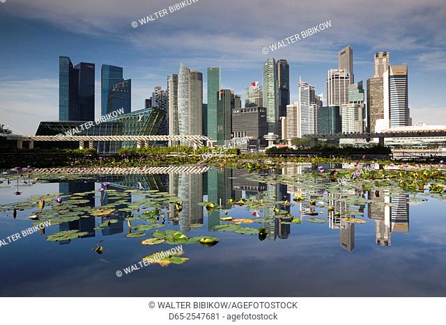 Singapore, city skyline by the Marina Reservoir