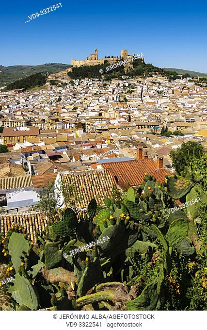 Panoramic view typical Andalusian village of Alcala la Real. Jaen province, southern Andalusia. Spain Europe