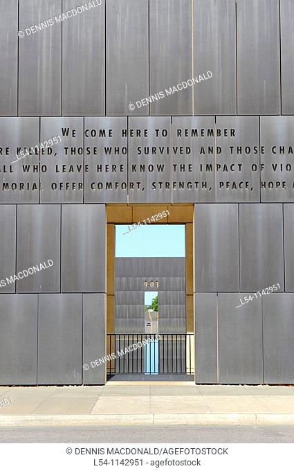Wall of Oklahoma City National Memorial Bombing Site Alfred P Murrah Building