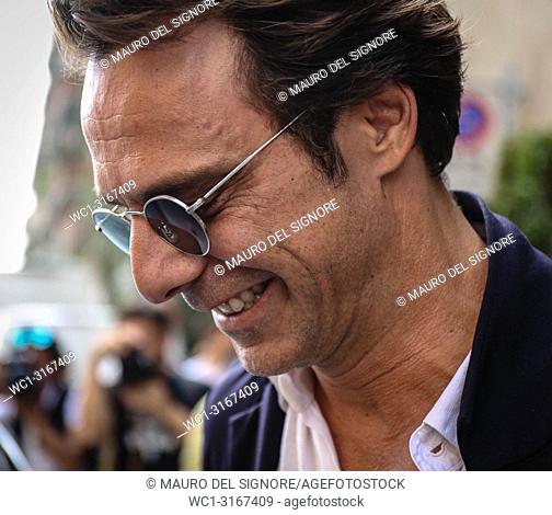 MILAN, Italy- September 19 2018: The Italian actor Alessandro Preziosi on the street during the Milan Fashion Week