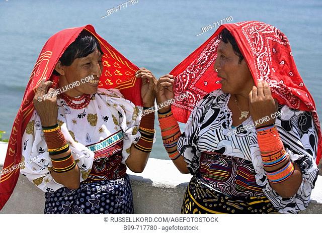 Kuna Native Indian Women In Indigenous Costume Panama City Republic Of Panama