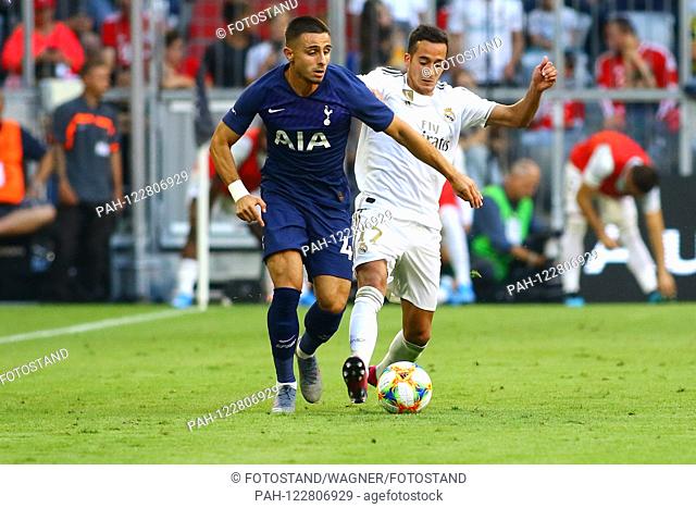 Muenchen, Germany July 30, 2019: Audi Cup - 2019 - Real Madrid. Tottenham Hotspur v. li. in duels ¬UAnthony Michael Georgiou (Tottenham) and Lucas Vazquez (Real...