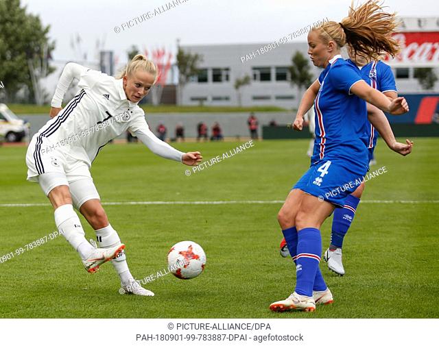 01.09.2018, Iceland, Reykjavik: Football, Women: World Cup Qualification, Europe, Group Stage, Group 5, Matchday 9: Iceland - Germany at Laugardalsvöllur...